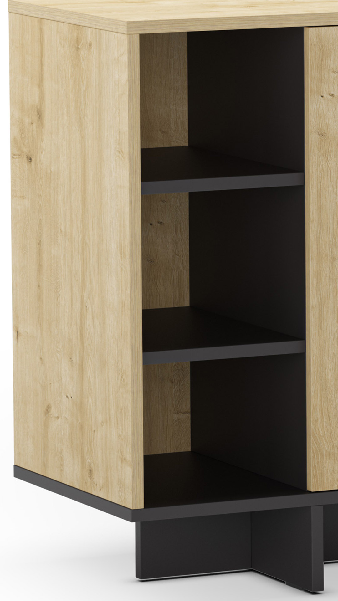 Aparador Salón 170 cm Roble Negro River Detalle | Top Mueble