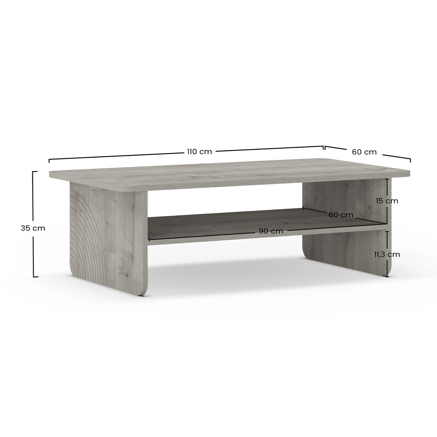 Mesa Centro Rectangular Dina Dimensiones | Top Mueble