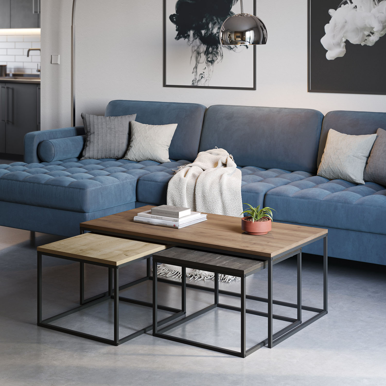 Set 3 Mesas de Centro Azira Ambiente | Top Mueble