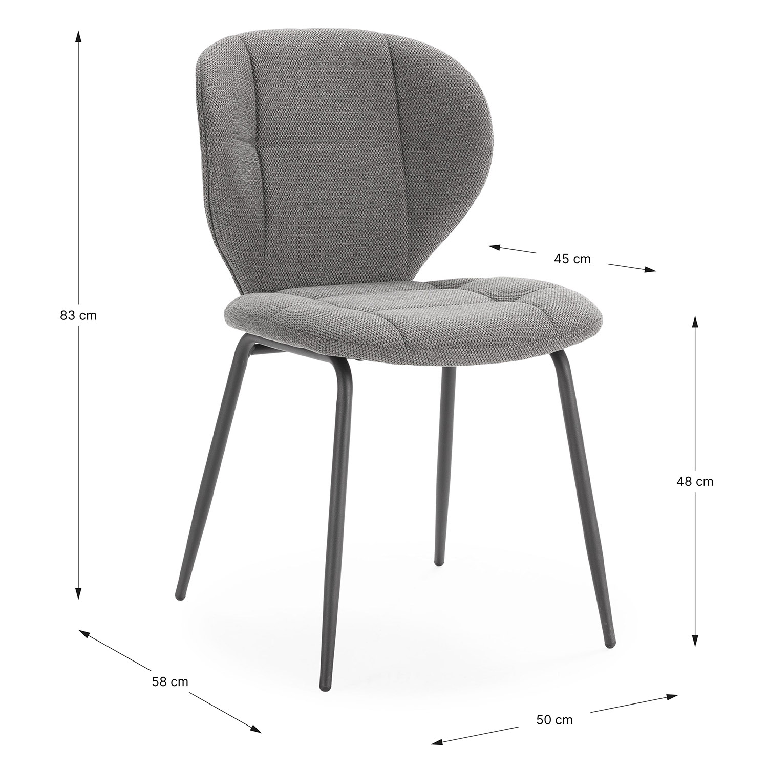 Pack 2 Sillas Comedor Isabella Dimensiones | Top Mueble