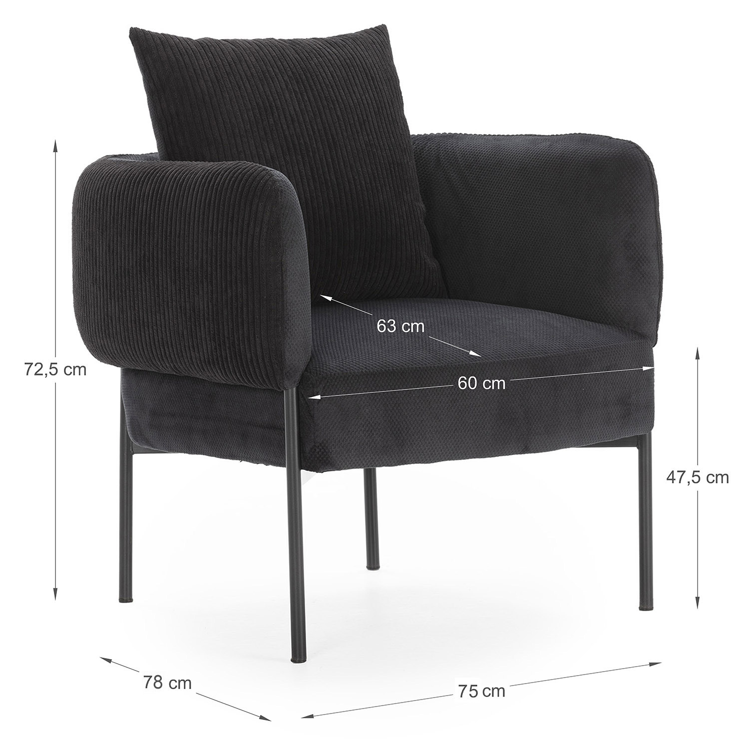 Sillón Butaca Jordan Dimensiones | Top Mueble