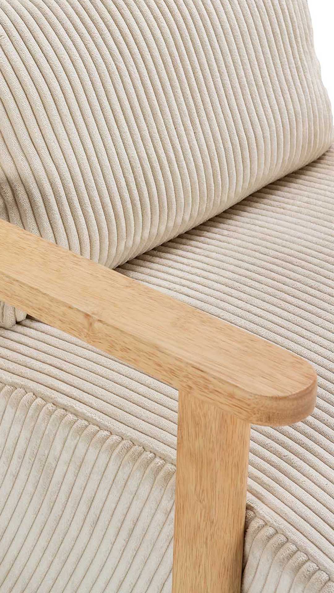 Sillón Individual Cómodo Beige Velora Detalle | Top Mueble
