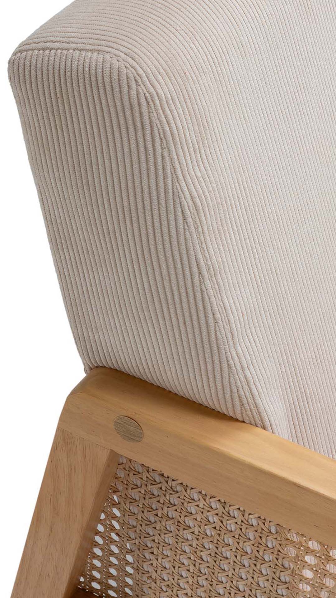 Sillón Individual Ratán Beige Livara Detalle | Top Mueble
