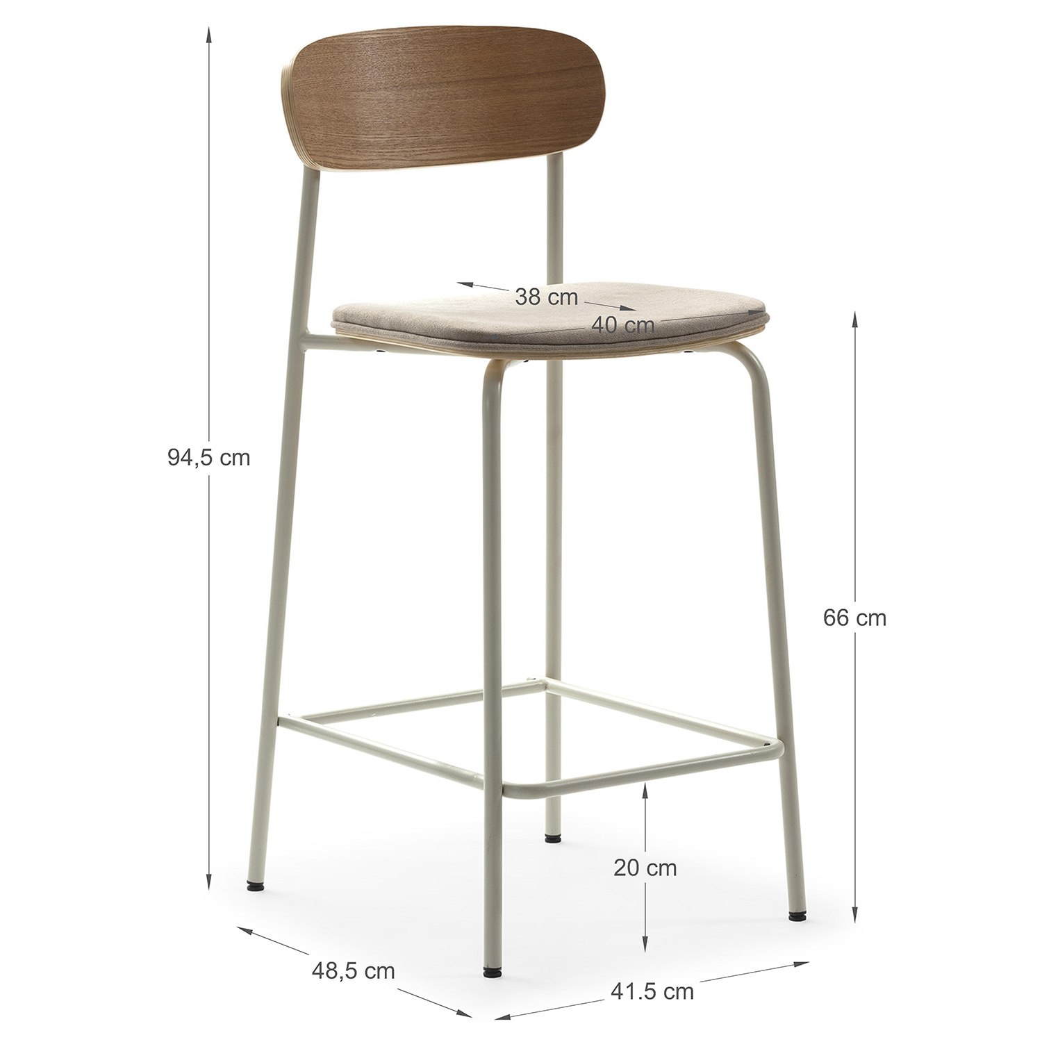 Pack 2 Sillas Altas Cocina Sorenia Dimensiones | Top Mueble