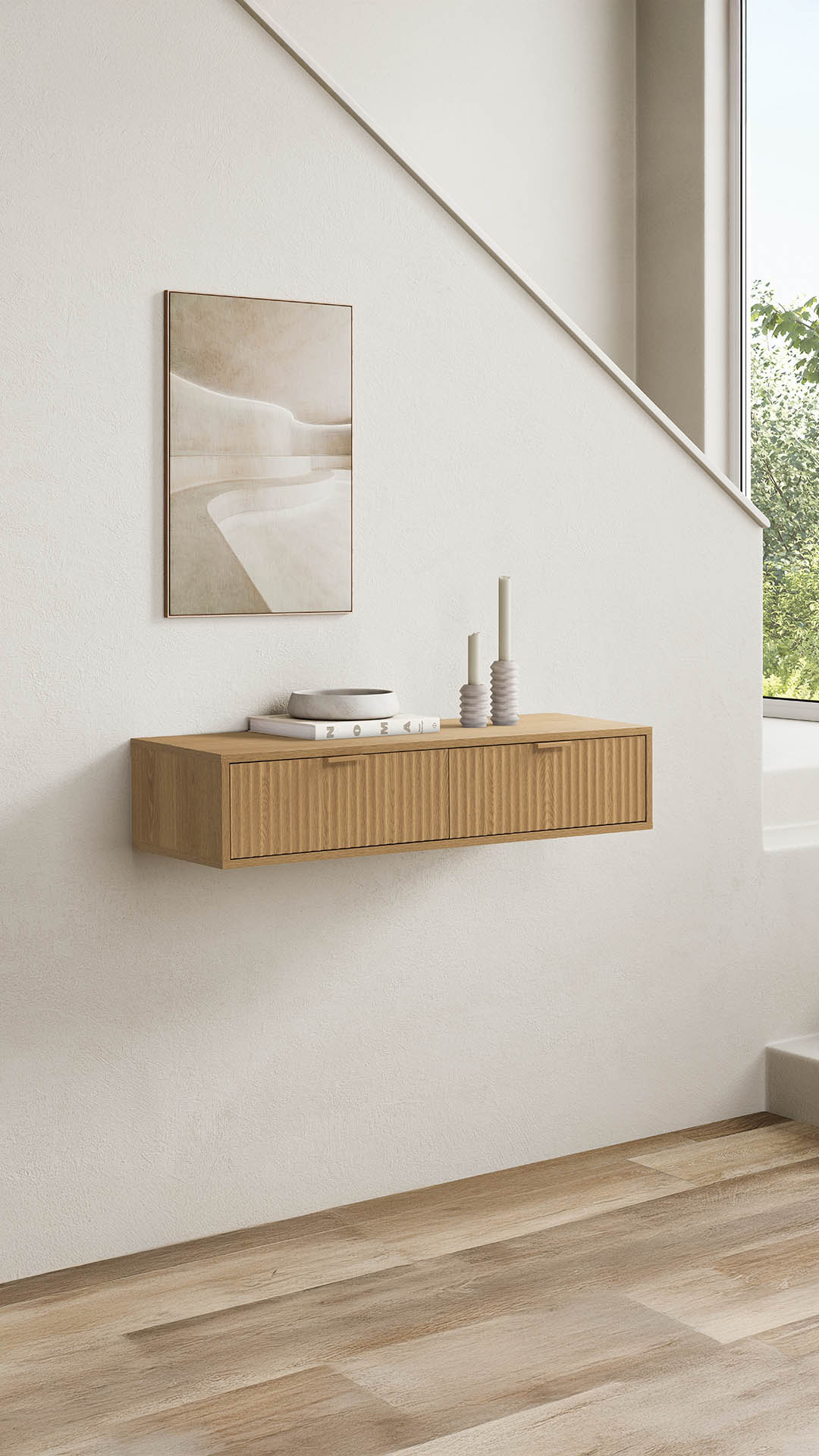 Consola Flotante Recibidor Roble Layla Ambiente | Top Mueble