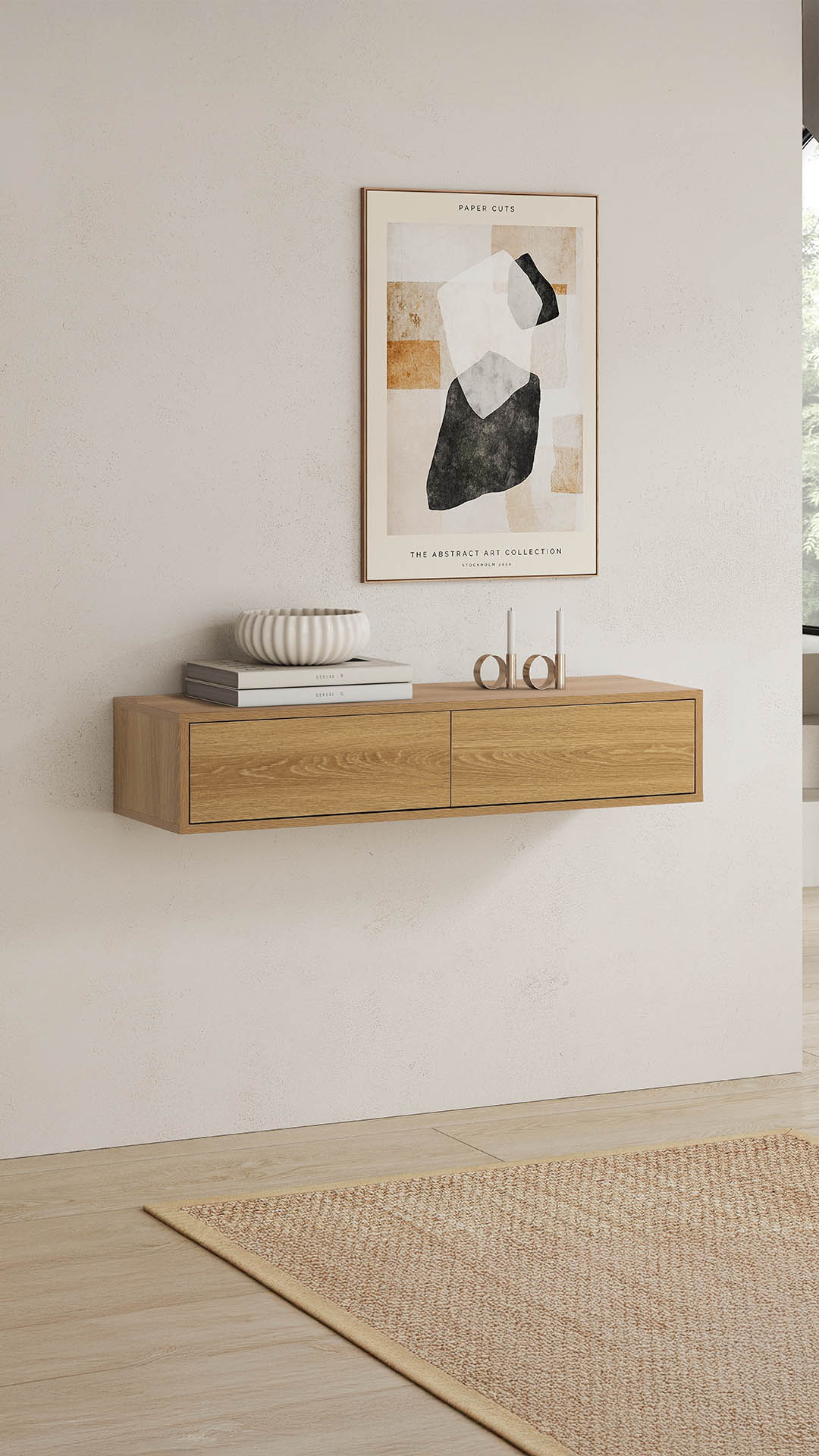 Consola Flotante Recibidor Roble Auran Ambiente | Top Mueble