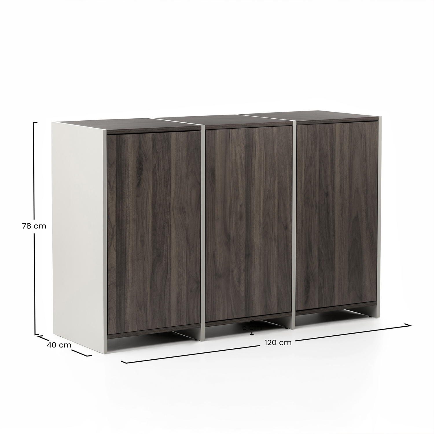 Aparador 120 cm Nogal Crema Sannah Dimensiones | Top Mueble