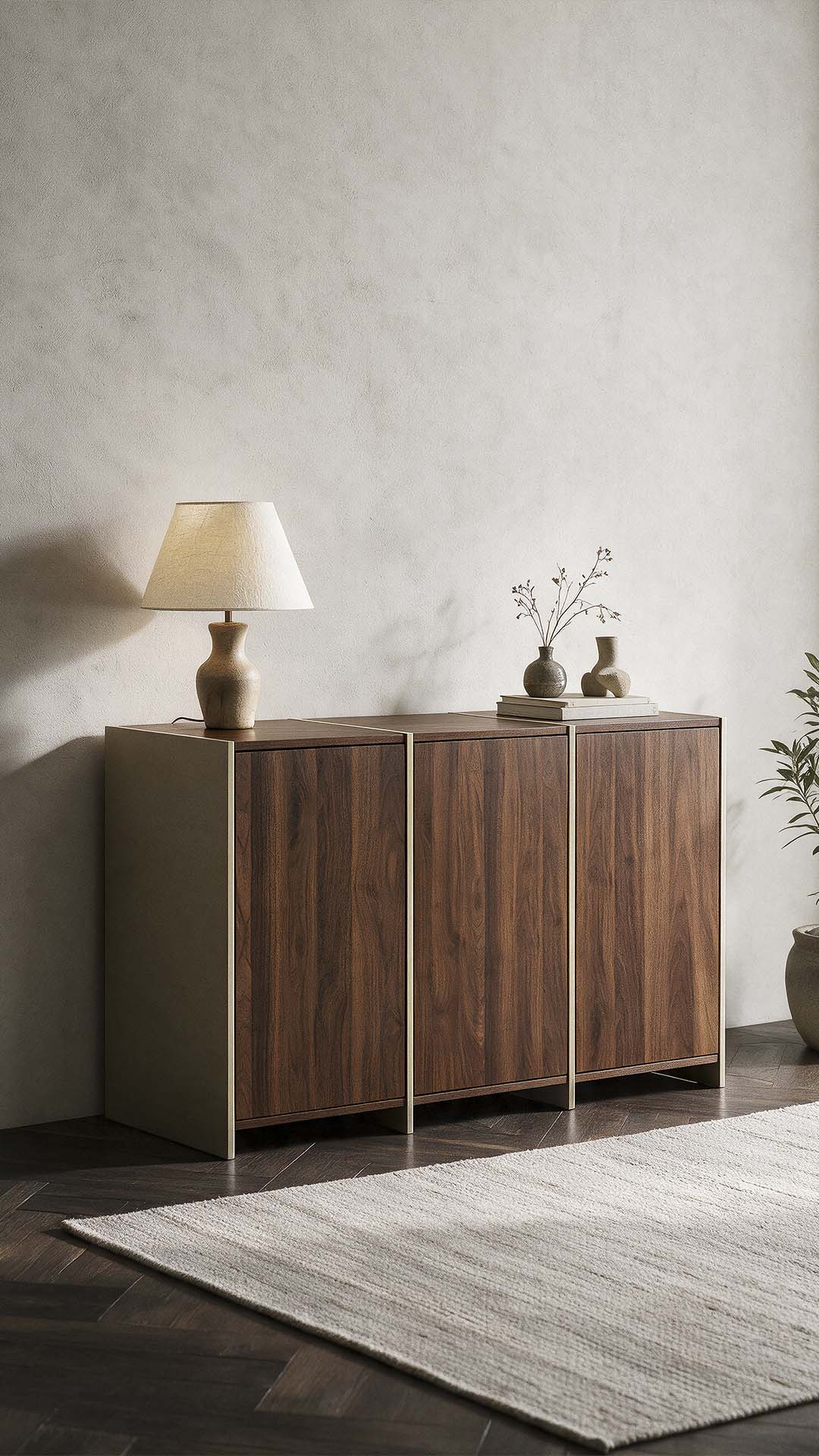 Aparador 120 cm Nogal Crema Sannah Ambiente | Top Mueble