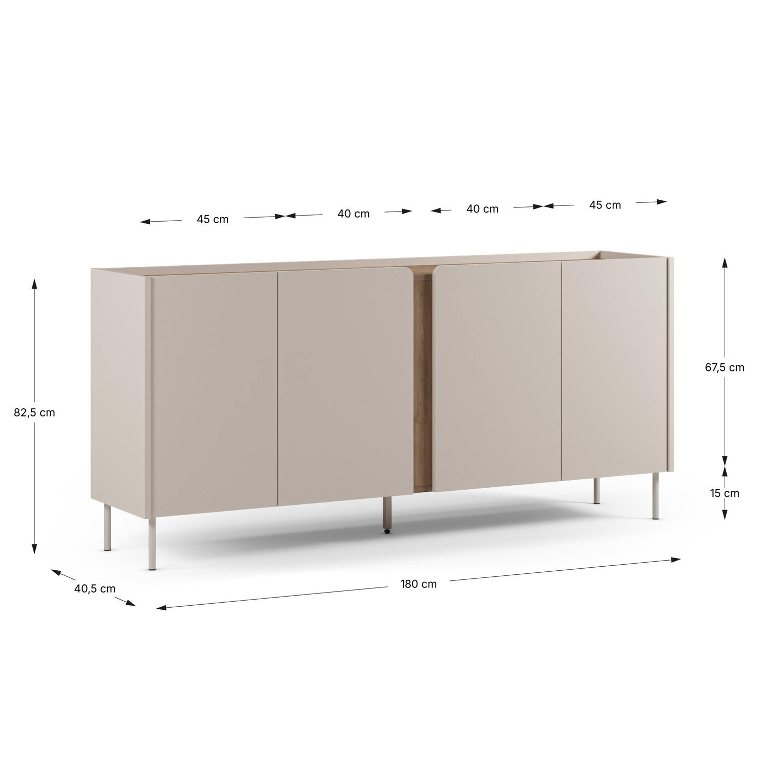 Aparador crema 4 Puertas Kirena | Top Mueble