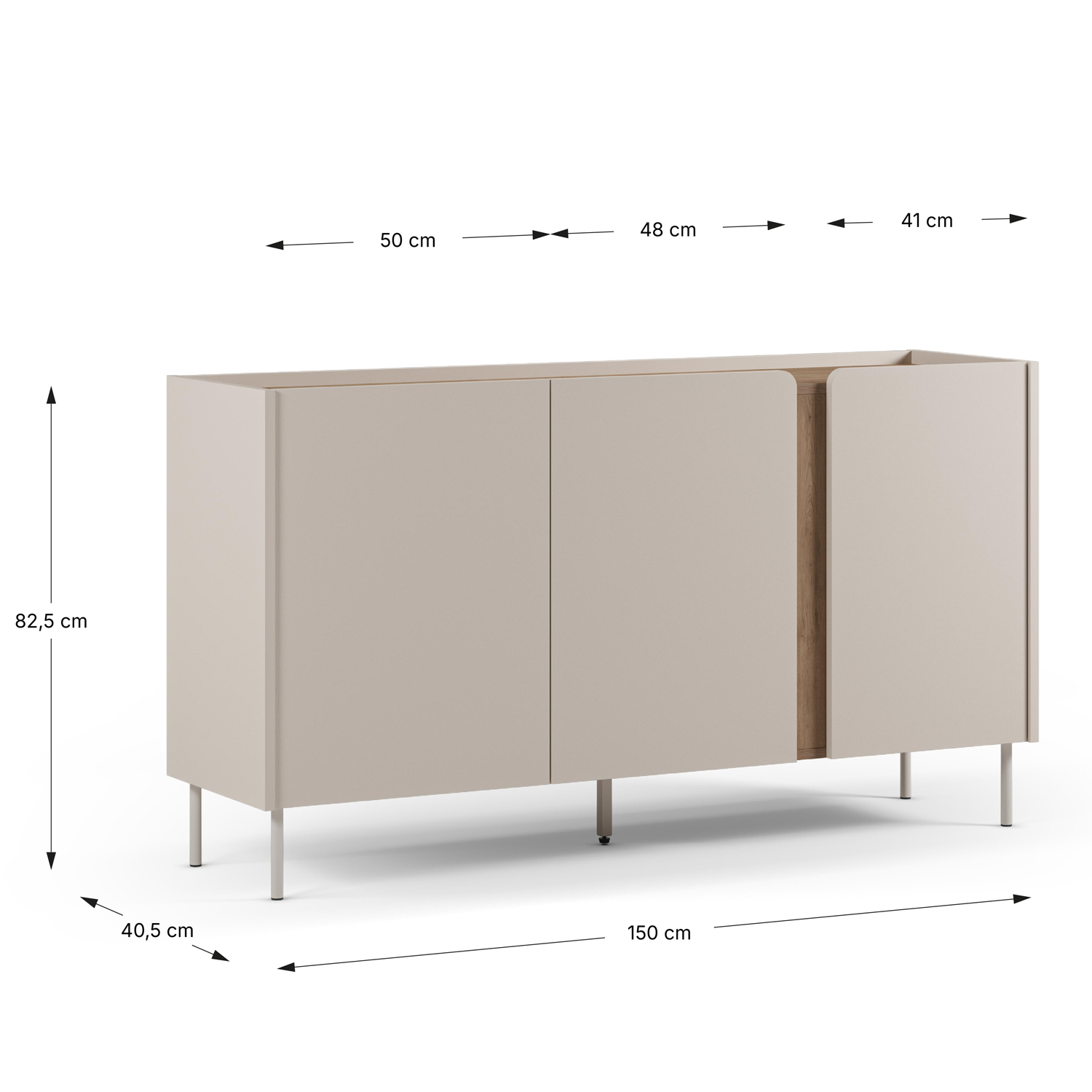 Aparador Salón 150 cm Kirena Medidas | Top Mueble