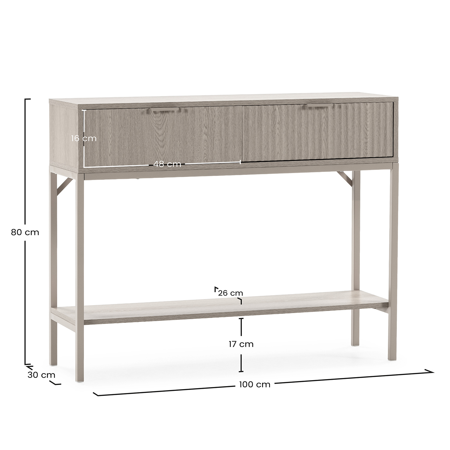 Consola Recibidor Roble Layla Dimensiones | Top Mueble