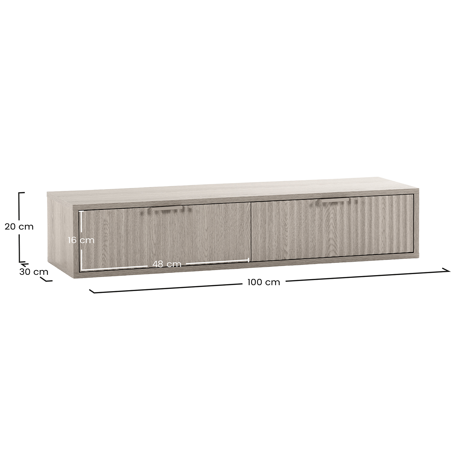 Consola Flotante Recibidor Roble Layla Dimensiones | Top Mueble