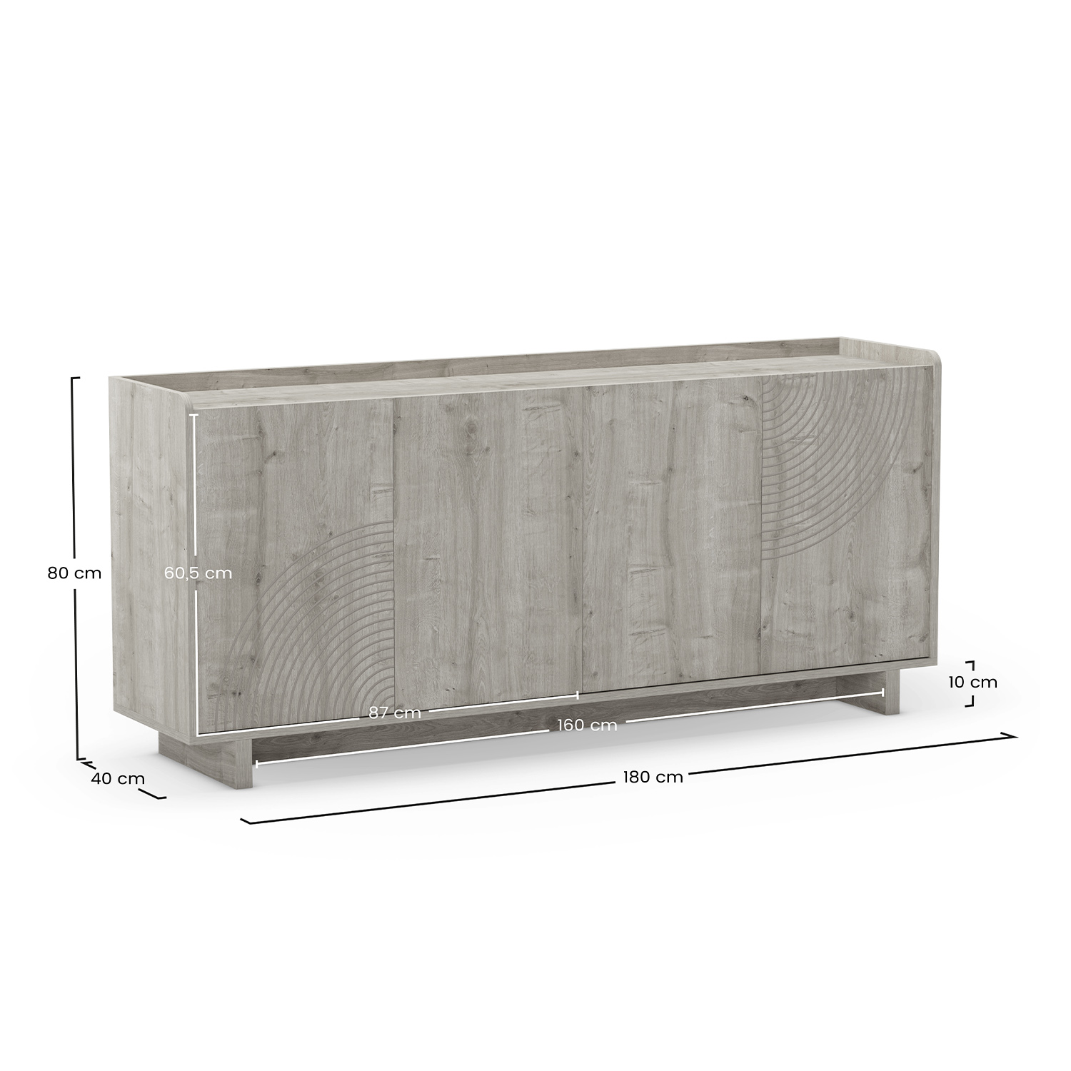 Aparador 180 cm Dina Dimensiones | Top Mueble