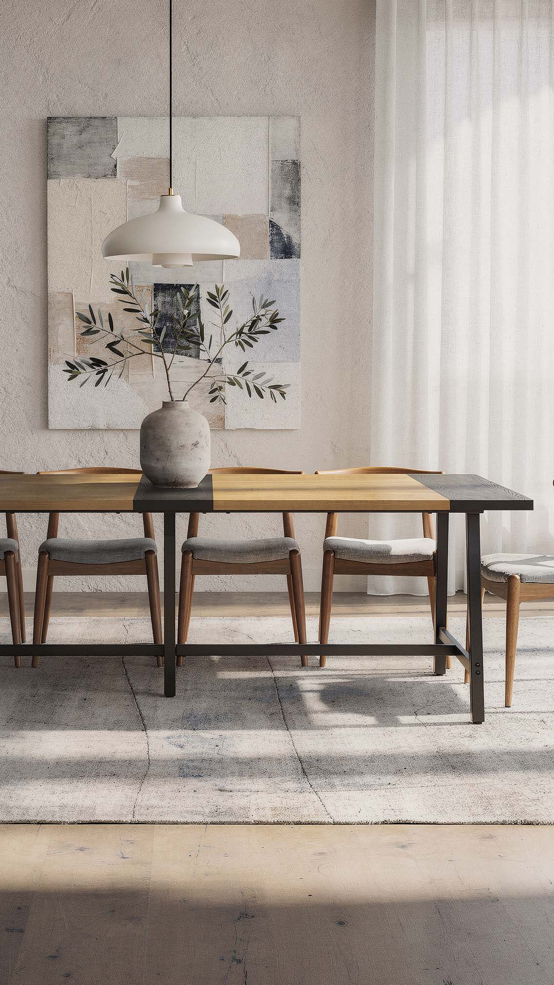 Mesa Comedor 240 cm Roble Negro Skog Ambiente | Top Mueble