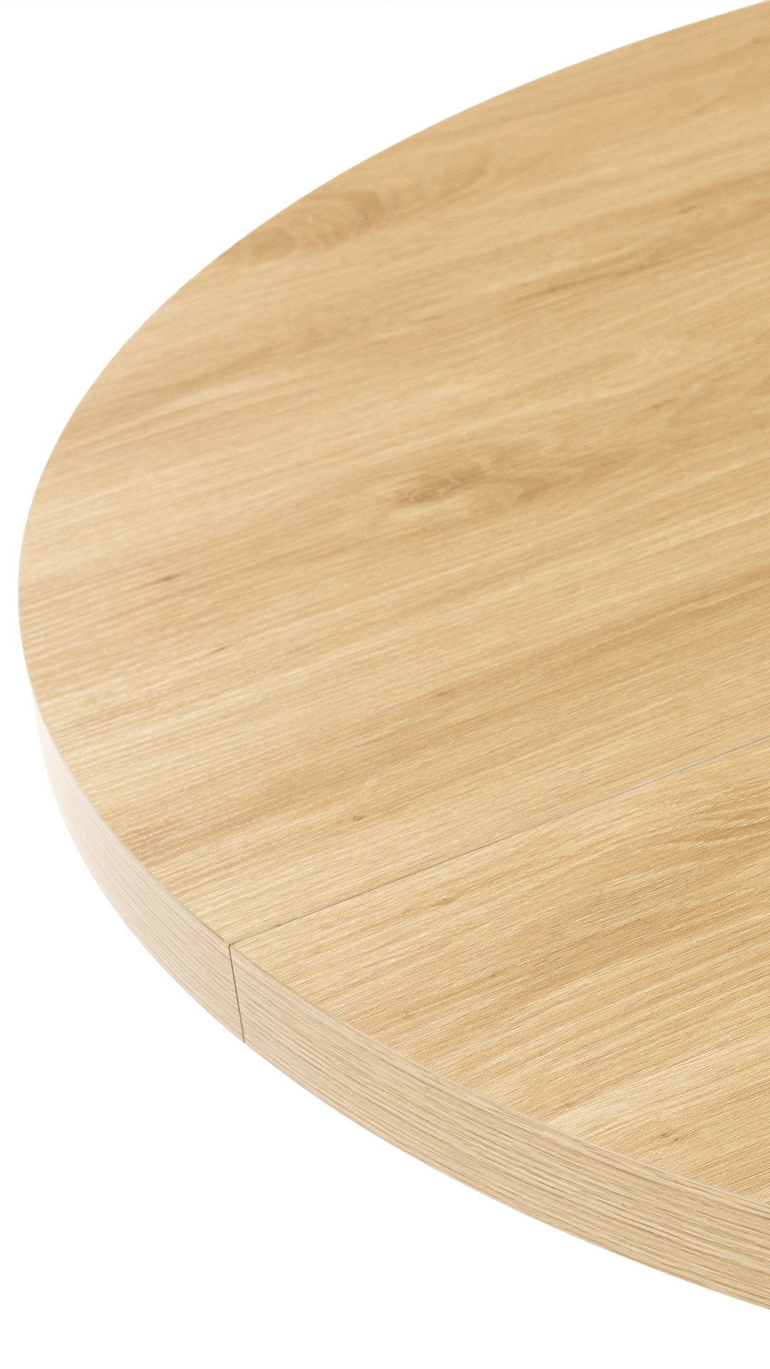 Mesa Comedor Redonda Extensible Roble Danielle Detalle | Top Mueble