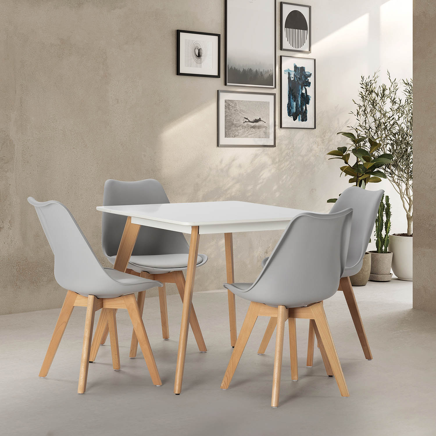 Mesa blanca 80x80 Aranda | Top Mueble