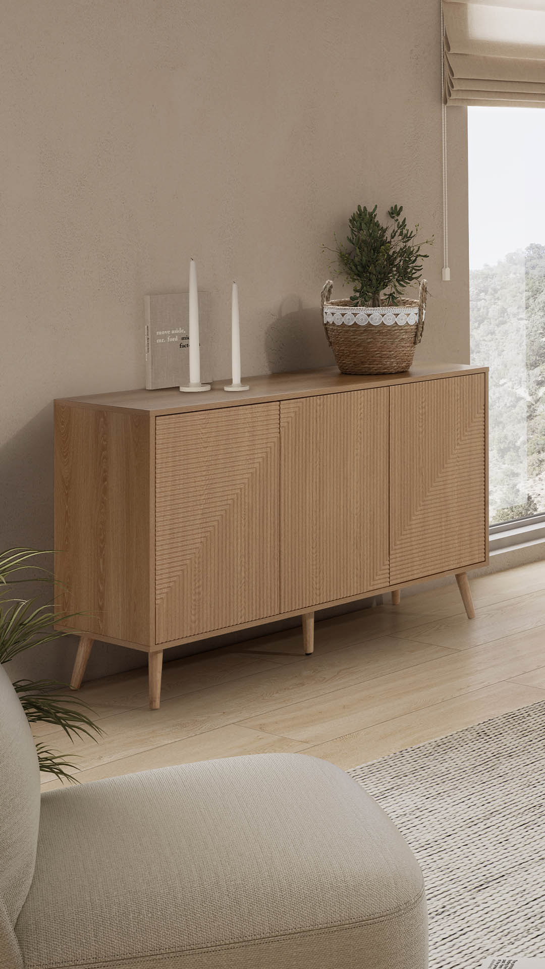 Aparador 3 Puertas Roble Louise | Top Mueble