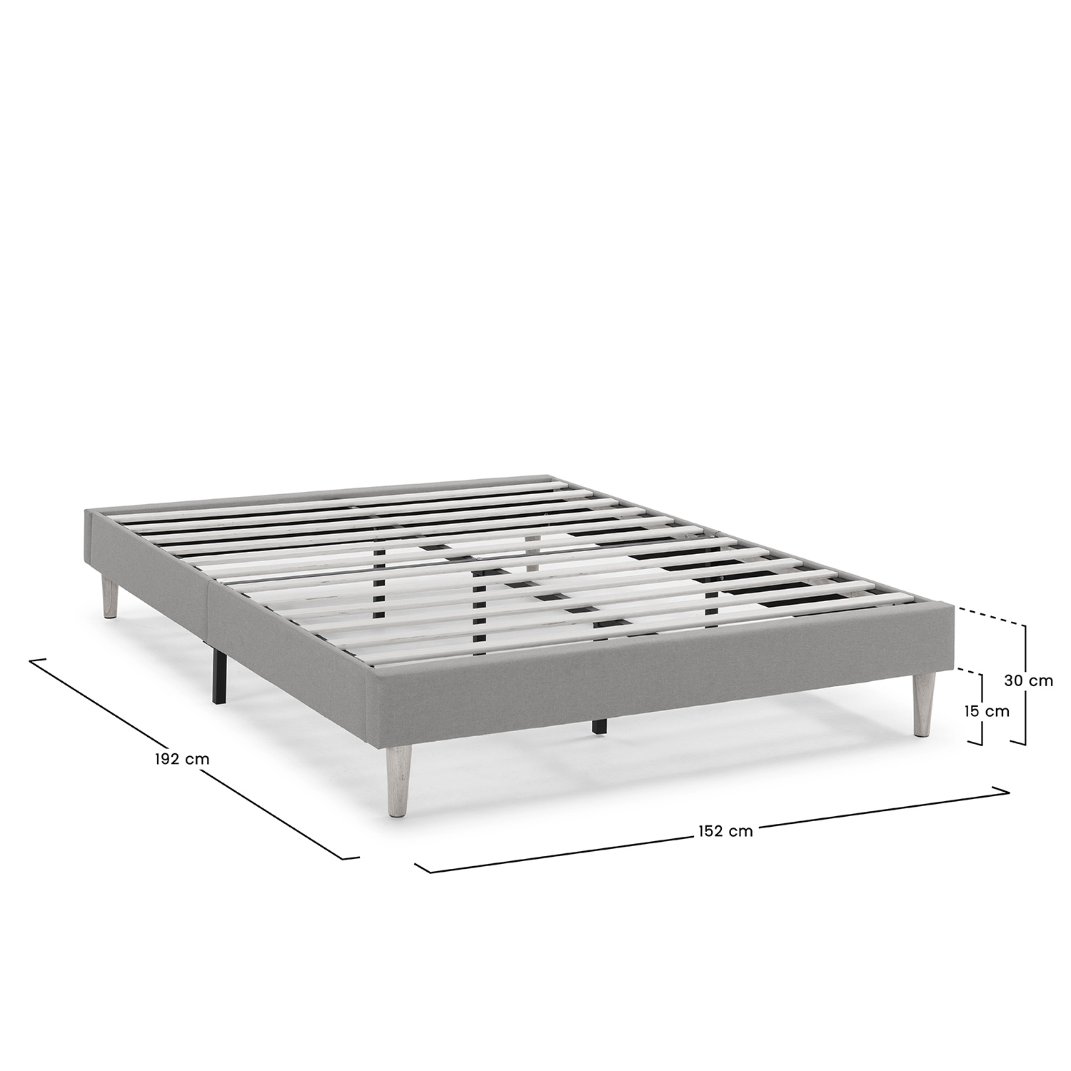 Base Tapizada 150x190 Andrea Dimensiones | Top Mueble