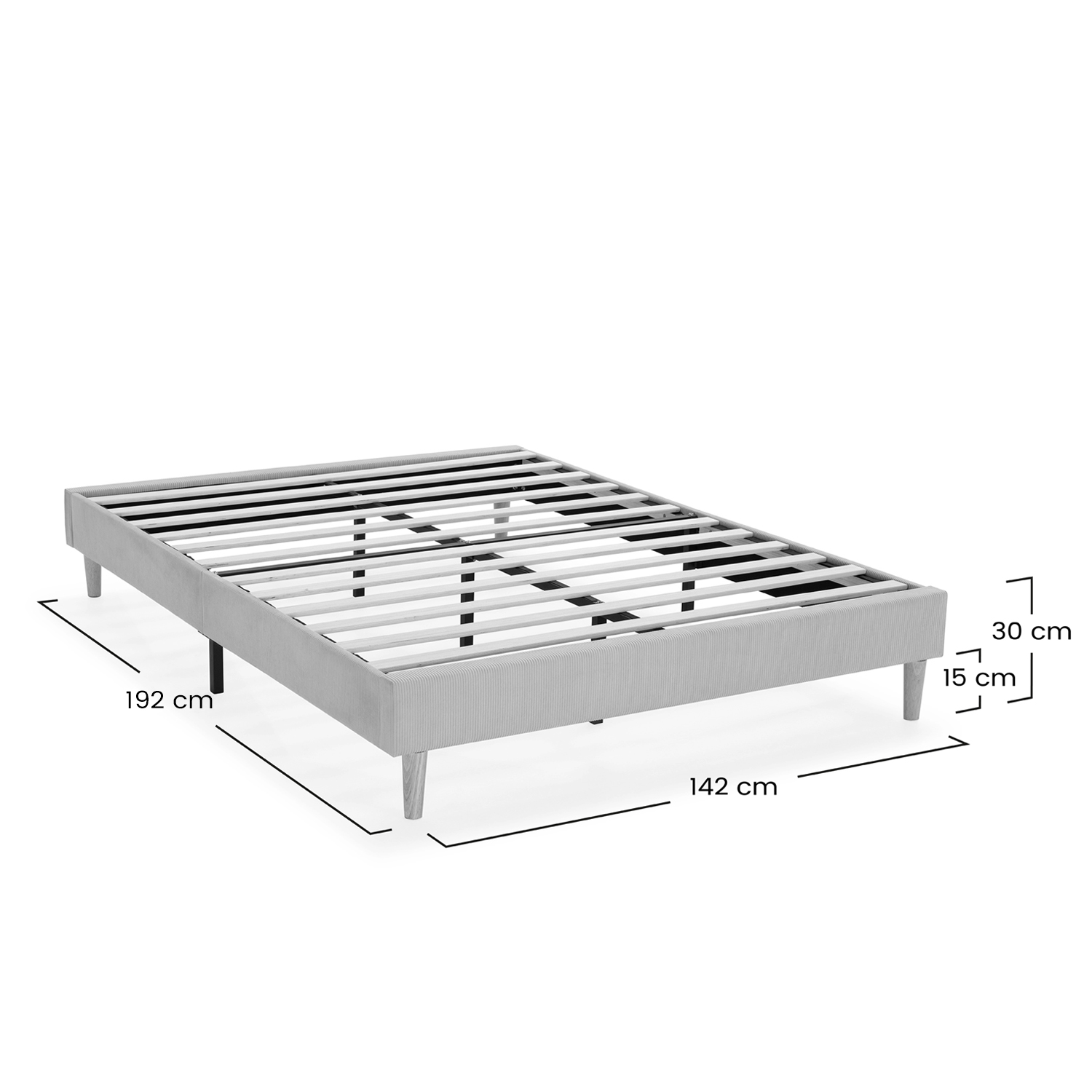 Base Tapizada 140x190 Olbia Dimensiones | Top Mueble