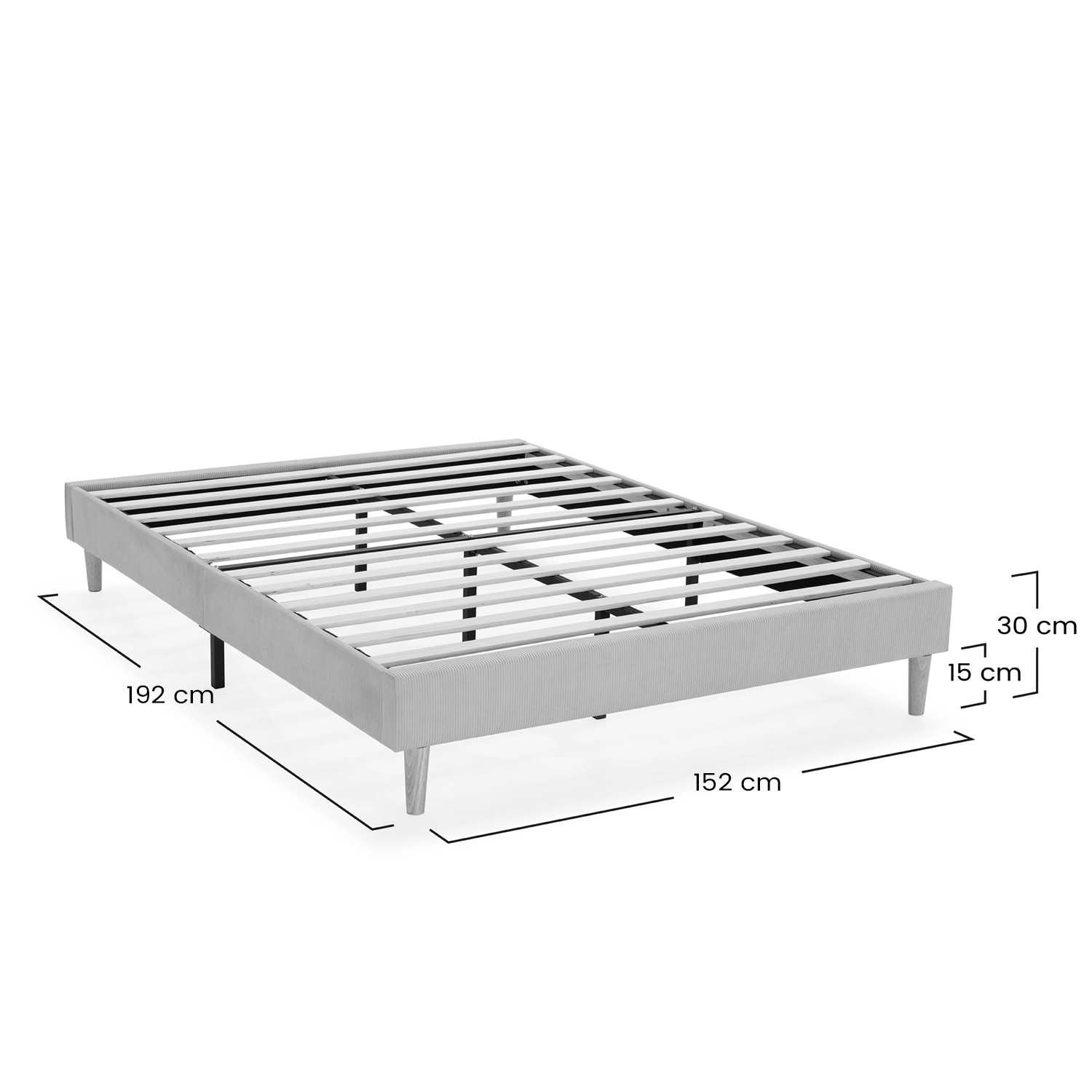 Base Tapizada 150x190 Olbia Dimensiones | Top Mueble
