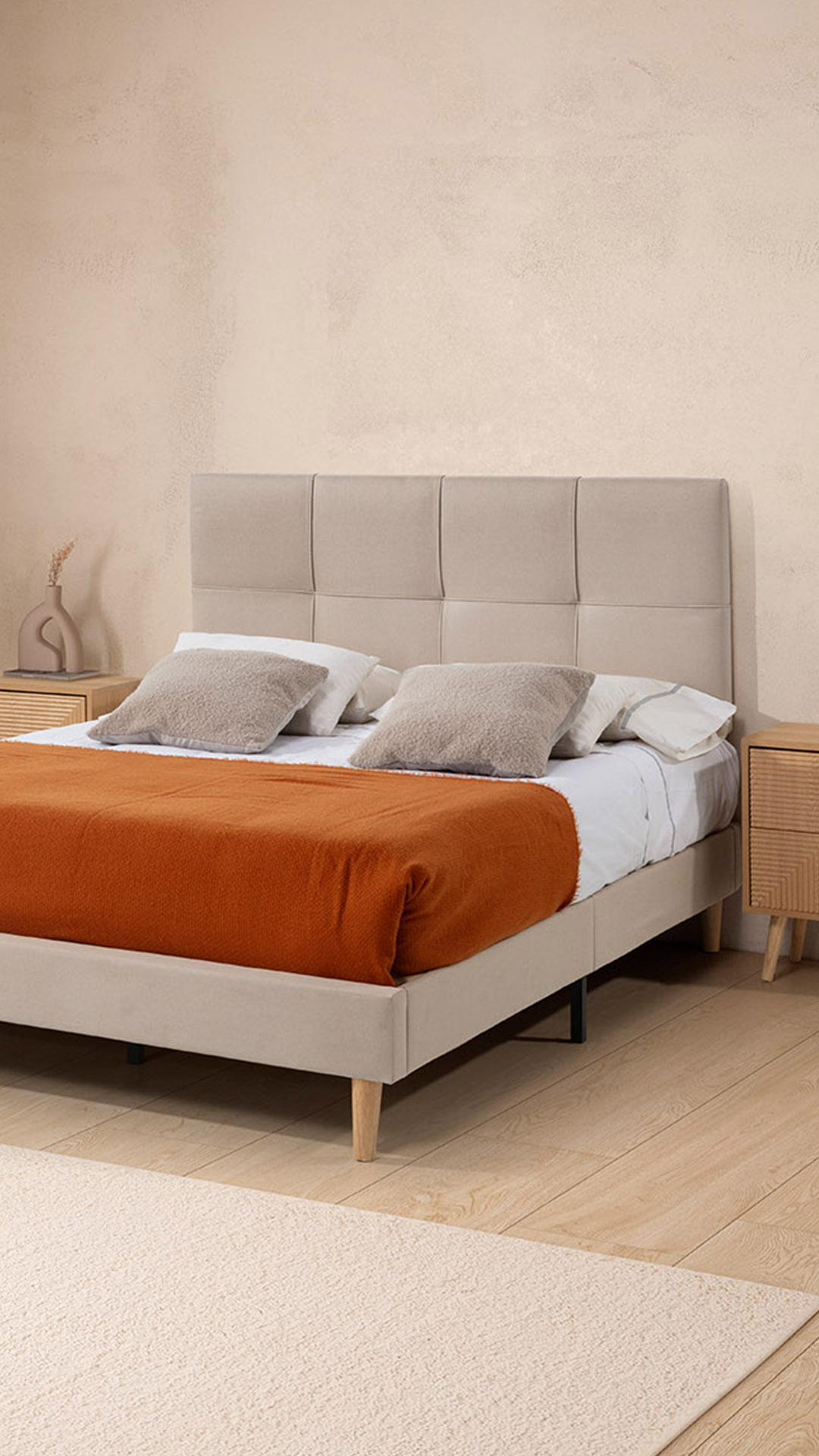 Cabecero Cama Biege Catania  | Top Mueble