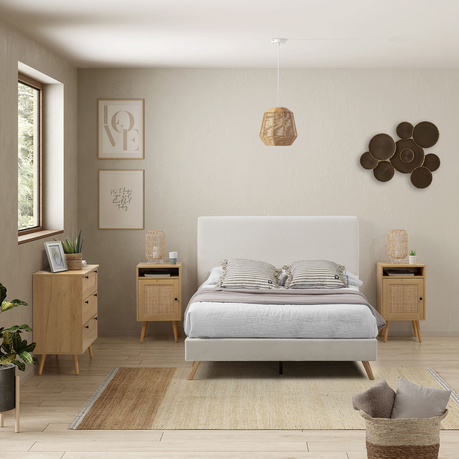 Cama Tapizada Nevado Ambiente | Top Mueble