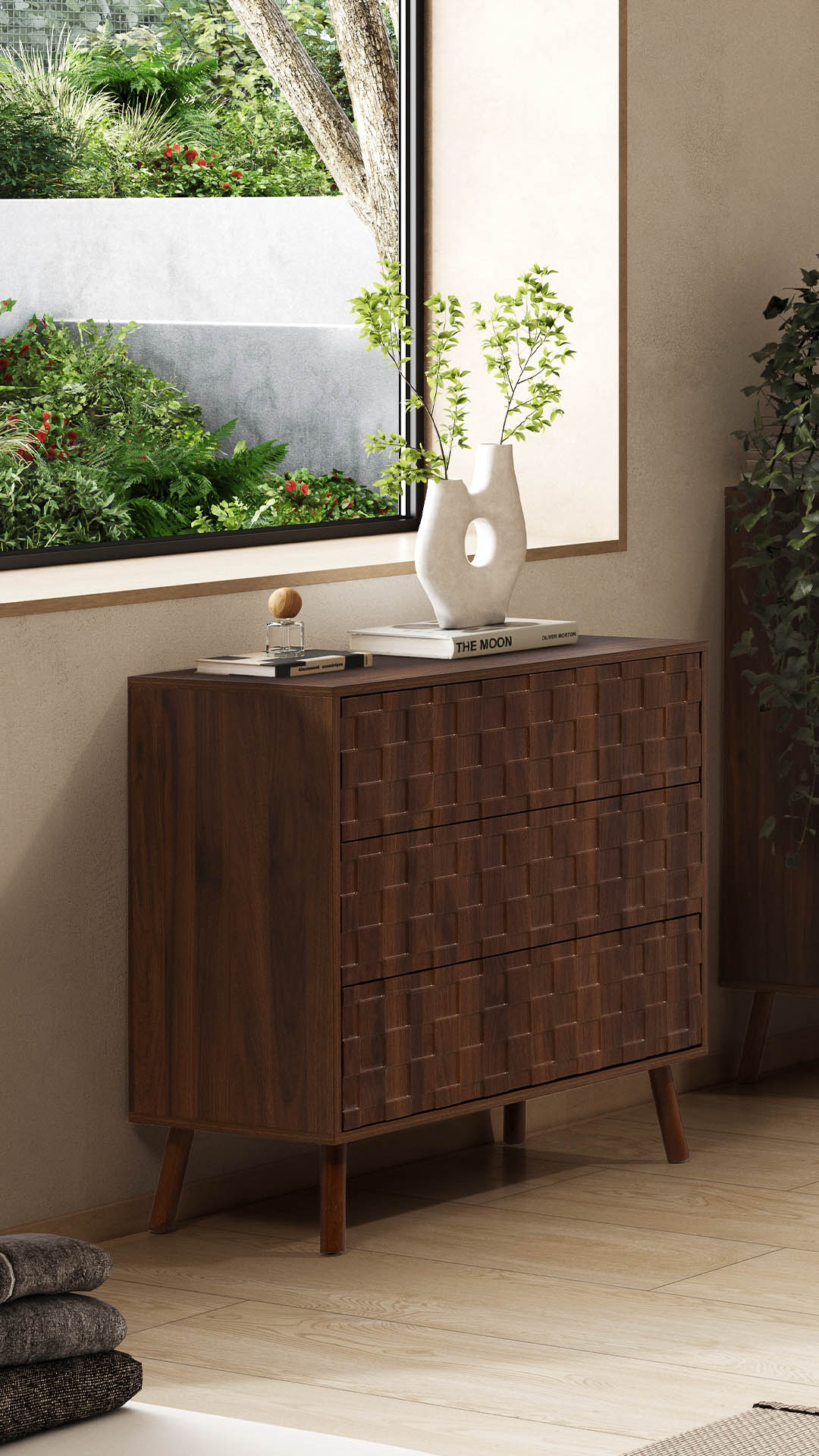 Comoda 80 cm ancho Nogal Elizabeth Ambiente | Top Mueble