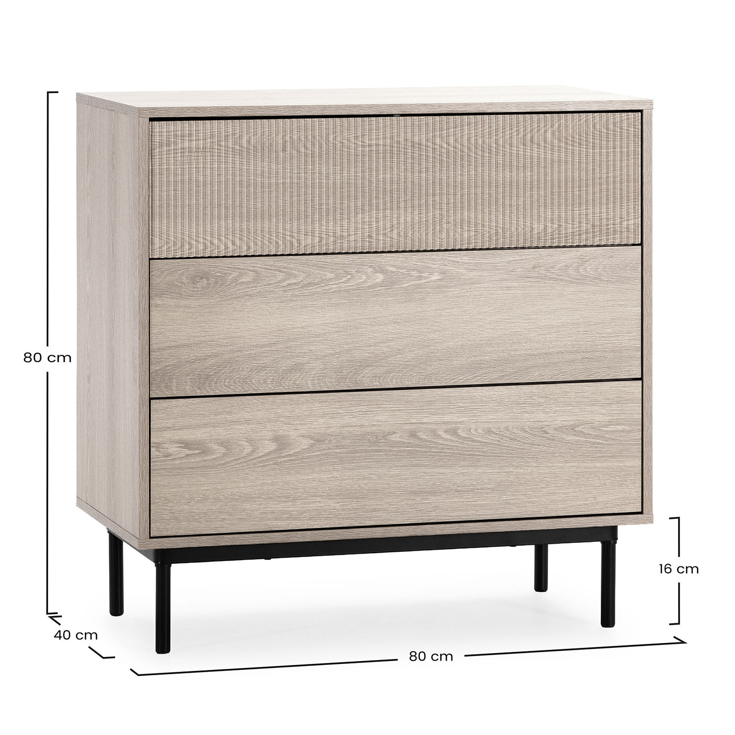 Comoda 80 cm ancho Eleanor Dimensiones | Top Mueble