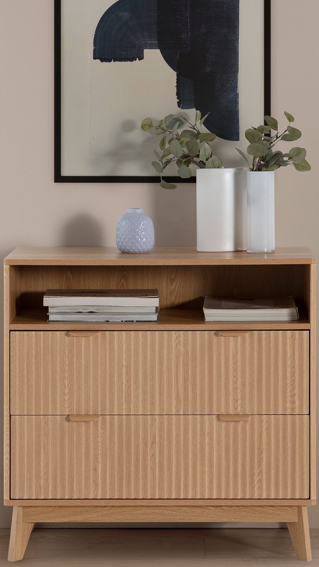 Comoda Roble 2 Cajones Himma Ambiente | Top Mueble