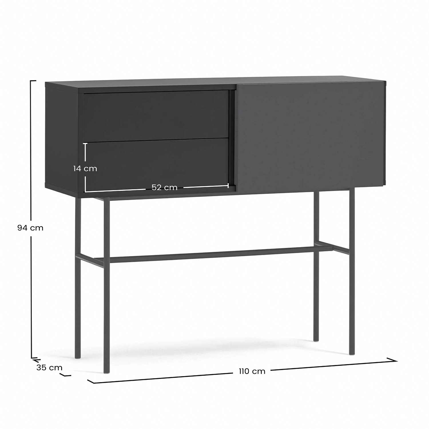Consola Recibidor Puerta Corredera Nube Dimensiones | Top Mueble