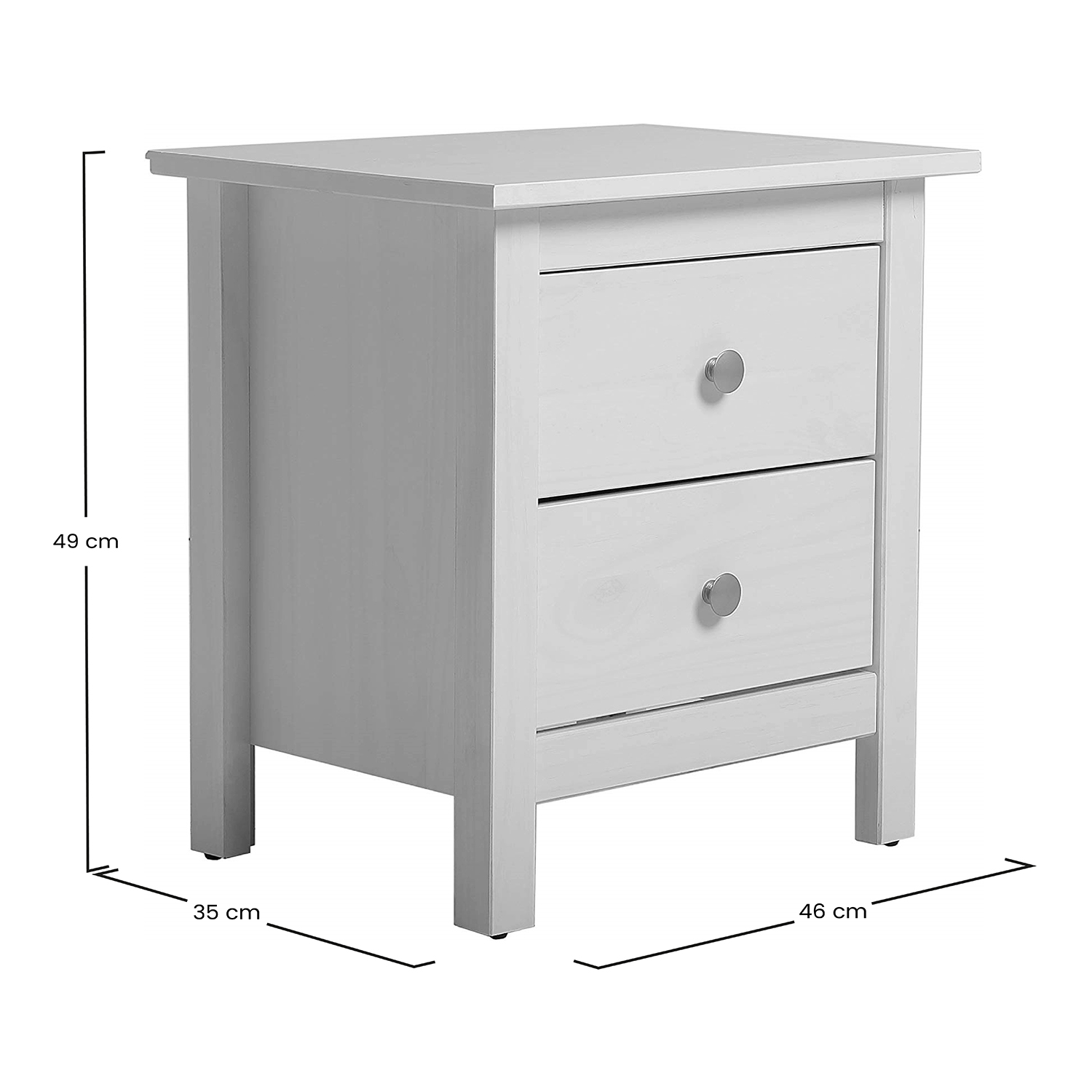 Mesita de Noche 2 Cajones Bucarest Dimensiones | Top Mueble