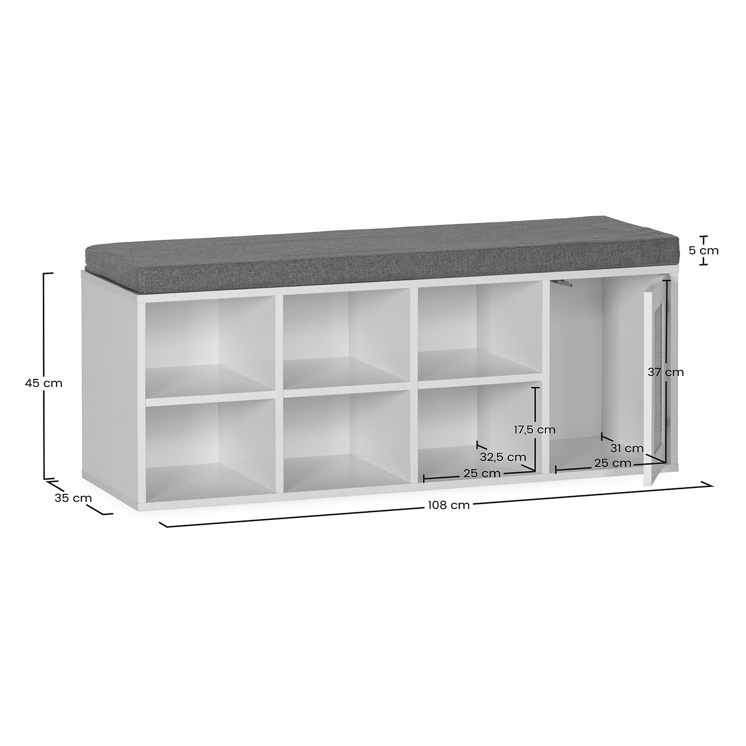 Zapateror con Asiento Oscar Dimensiones | Top Mueble