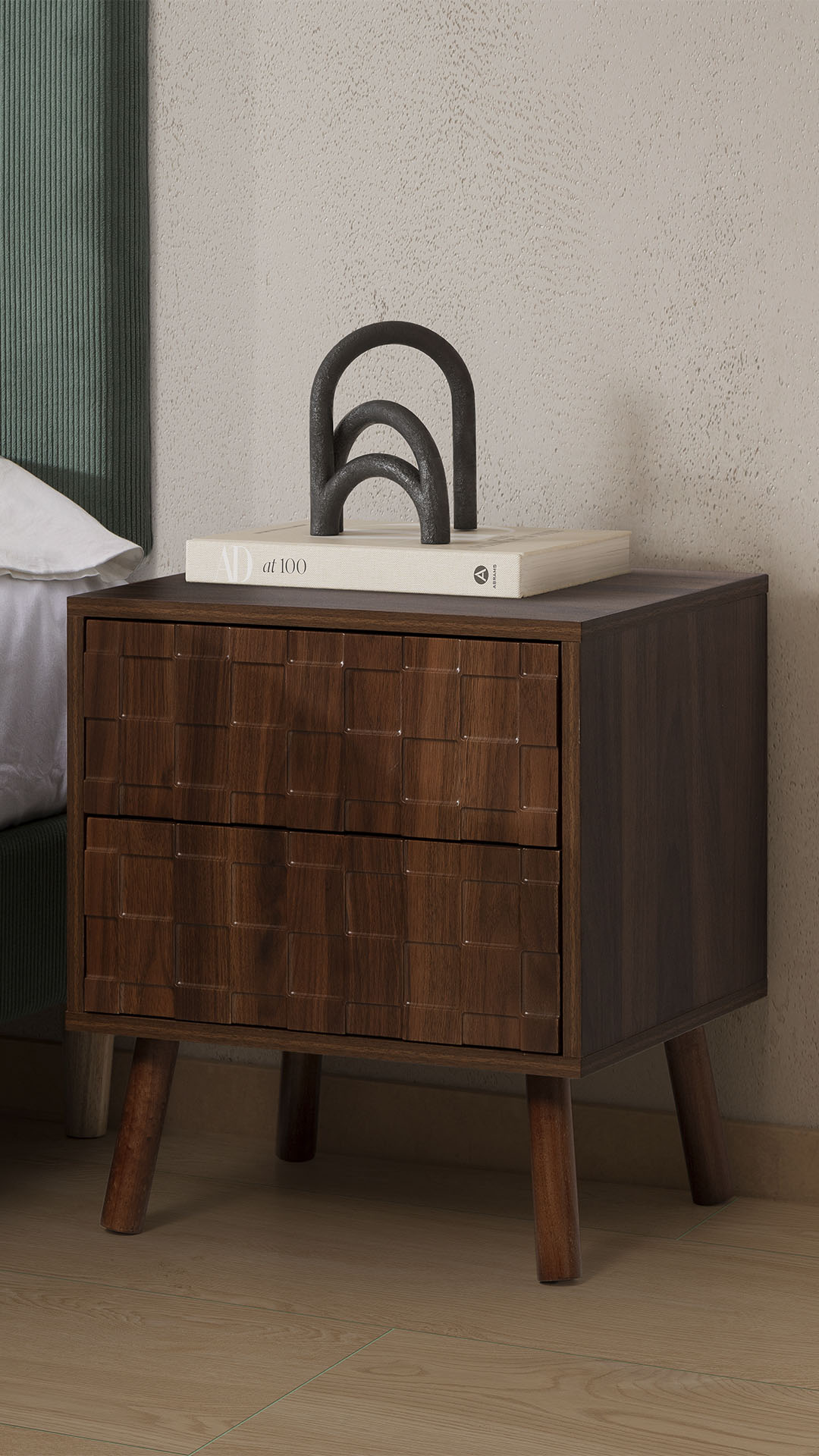 Mesita de Noche Nogal Elizabeth Ambiente | Top Mueble