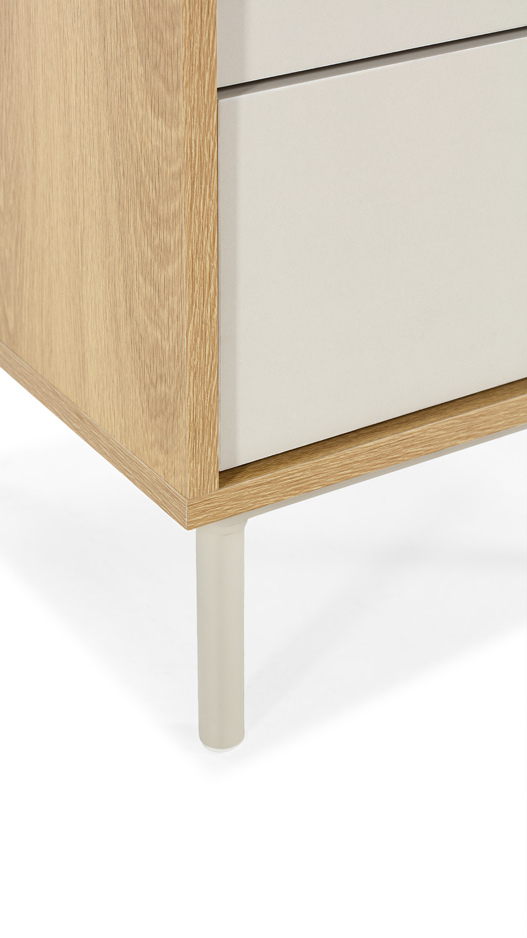 Mesita de noche 40 cm Roble Gris Kamila Detalle | Top Mueble