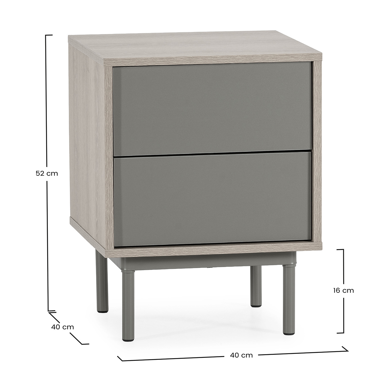 Mesita de Noche 40 cm Kamila Dimensiones | Top Mueble