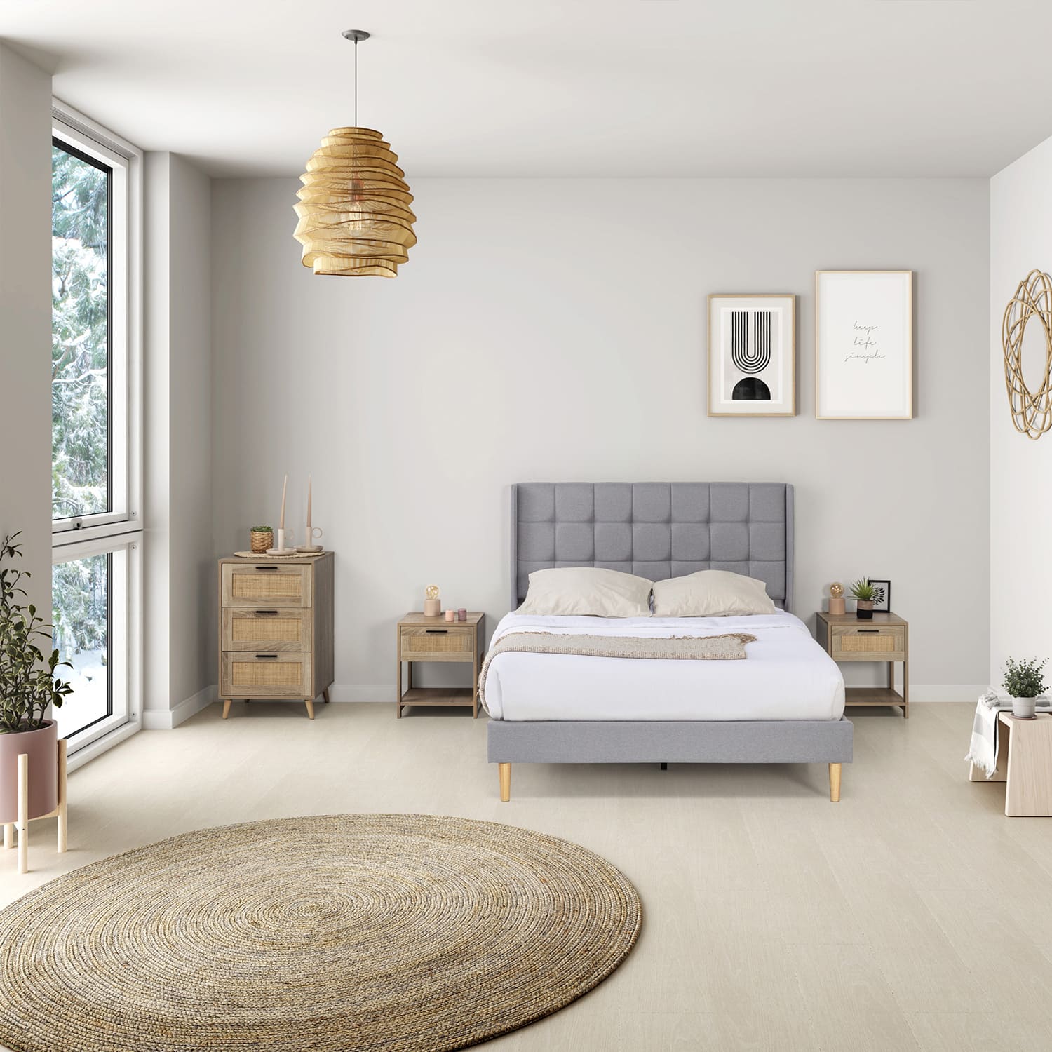 Mesita de Noche Darla 1 cajon Ambiente | Top Mueble