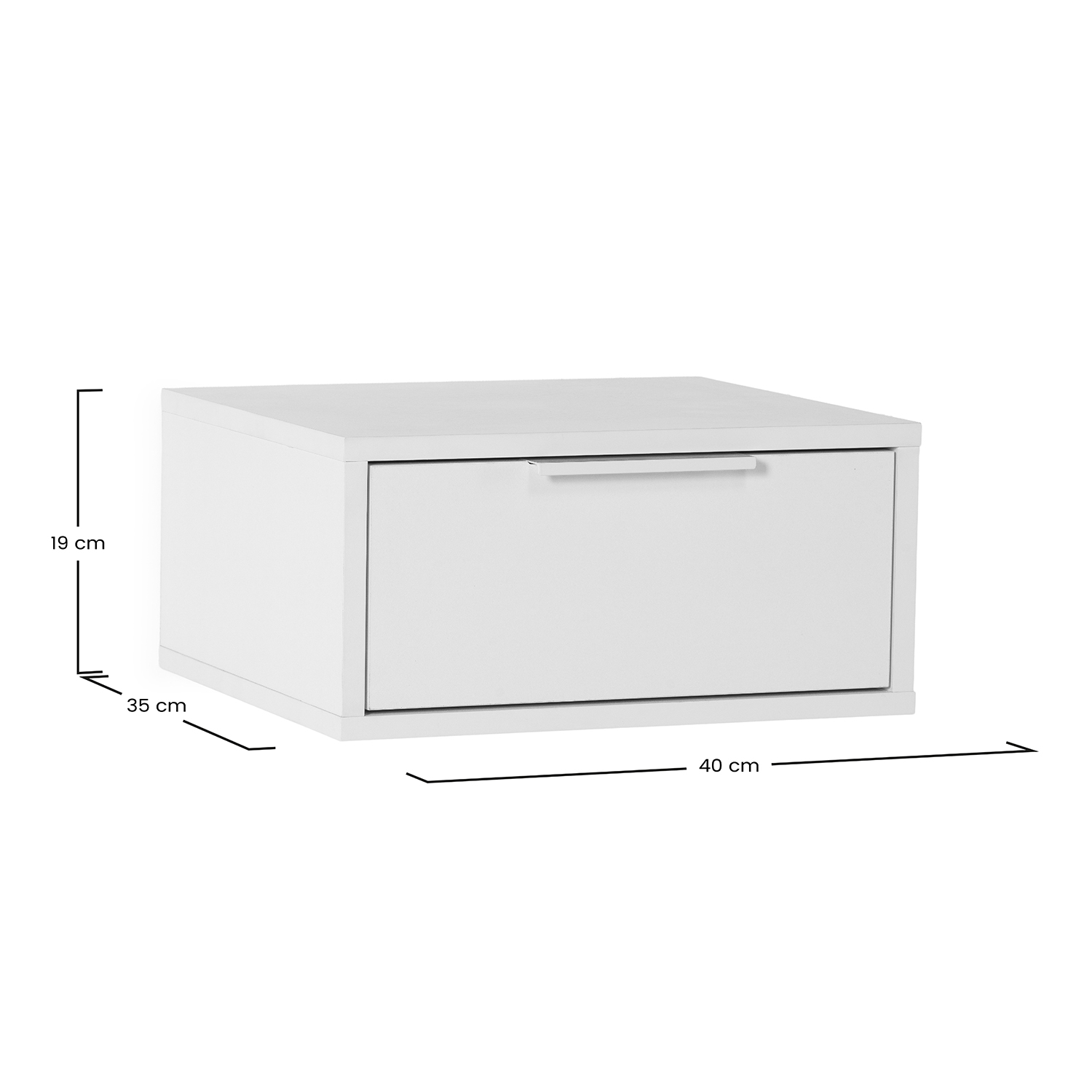 Mesita de Noche Flotante Auran Dimensiones | Top Mueble