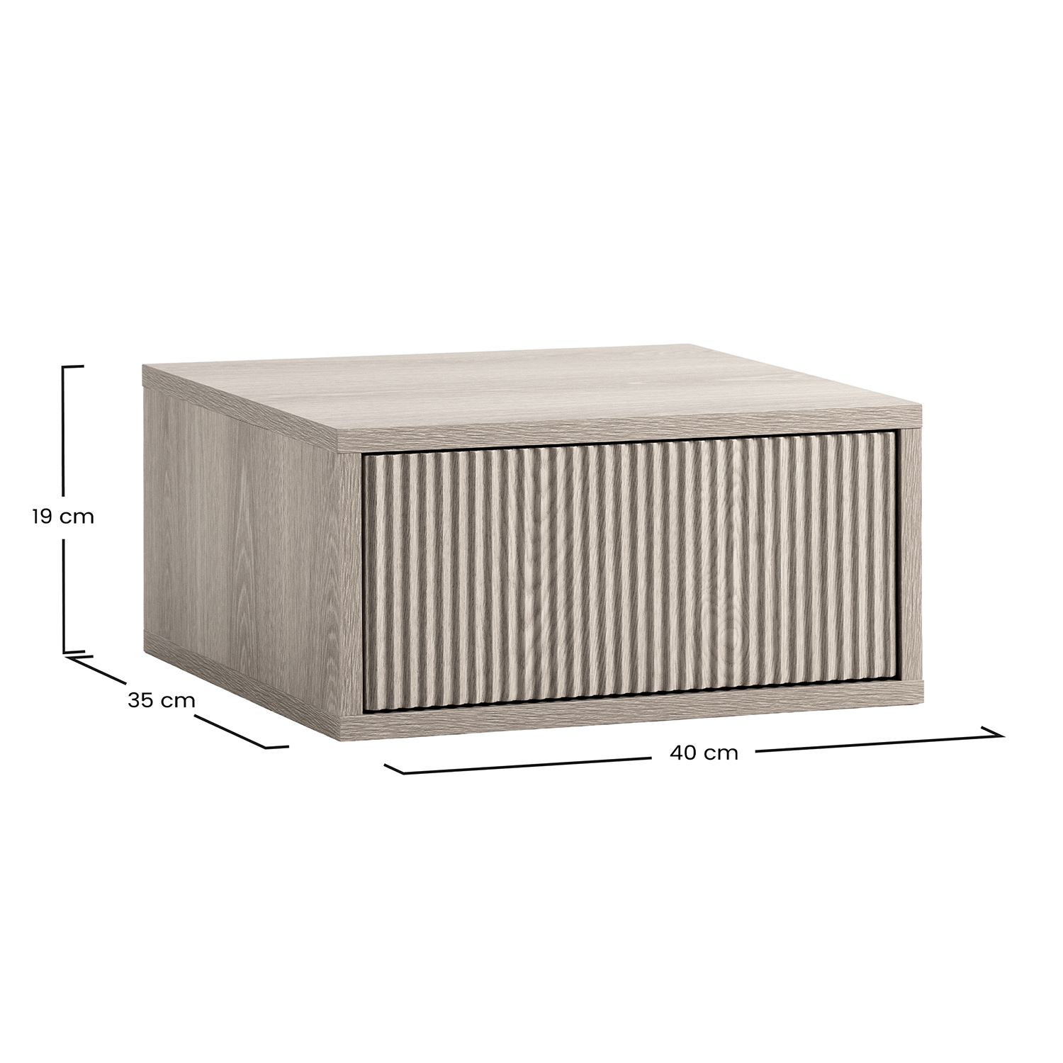 Mesita de Noche Flotante Eleanor Dimensiones | Top Mueble