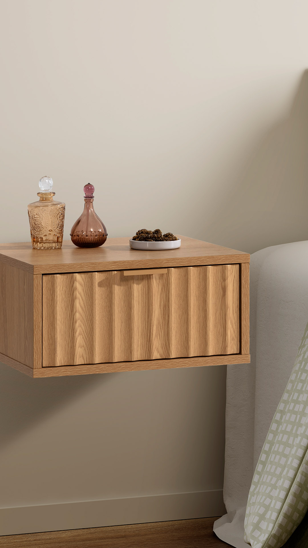 Mesita de Noche Flotante Roble Layla Ambiente | Top Mueble