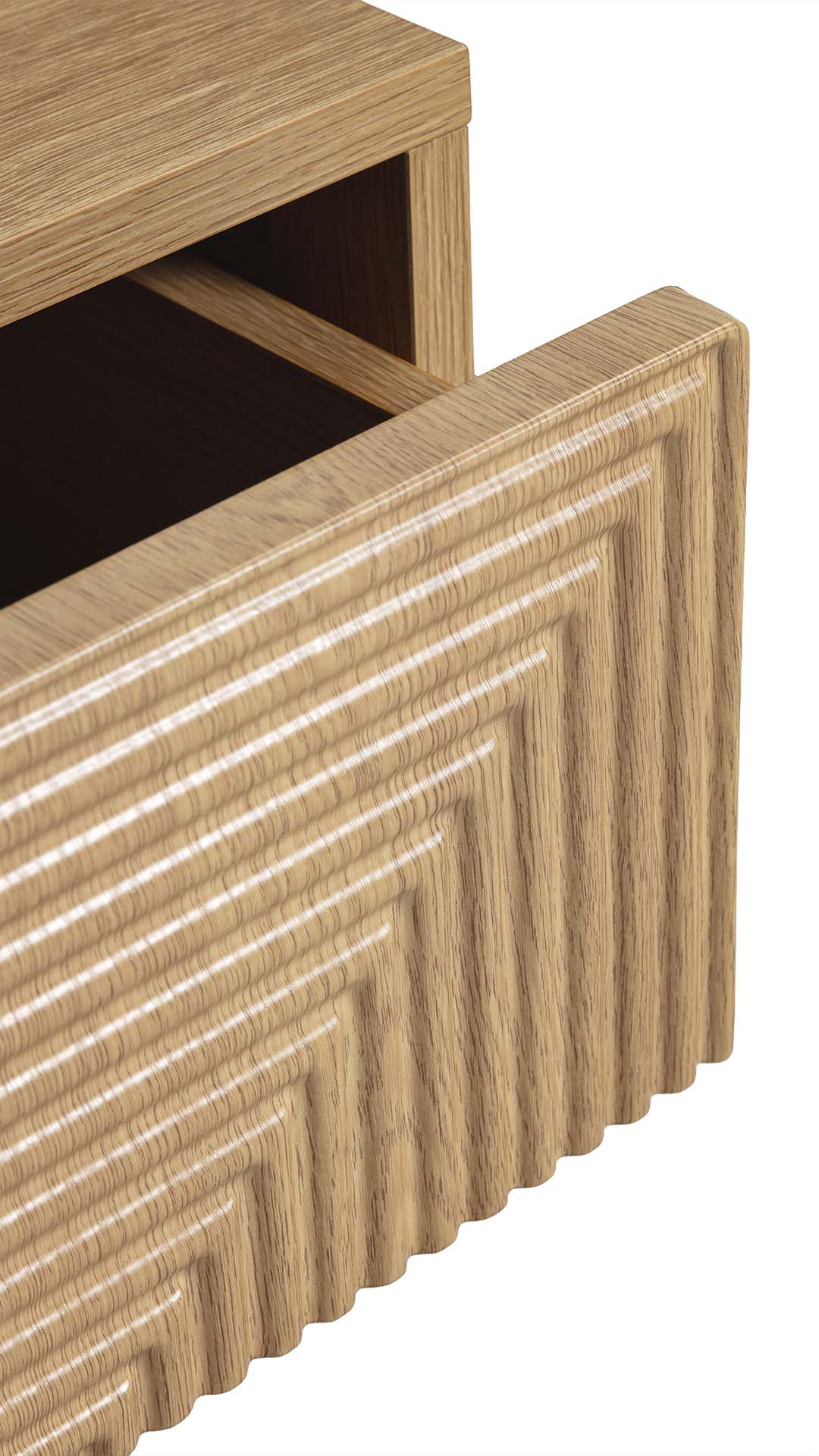 Mesita de Noche Flotante Roble Louise Detalle | Top Mueble