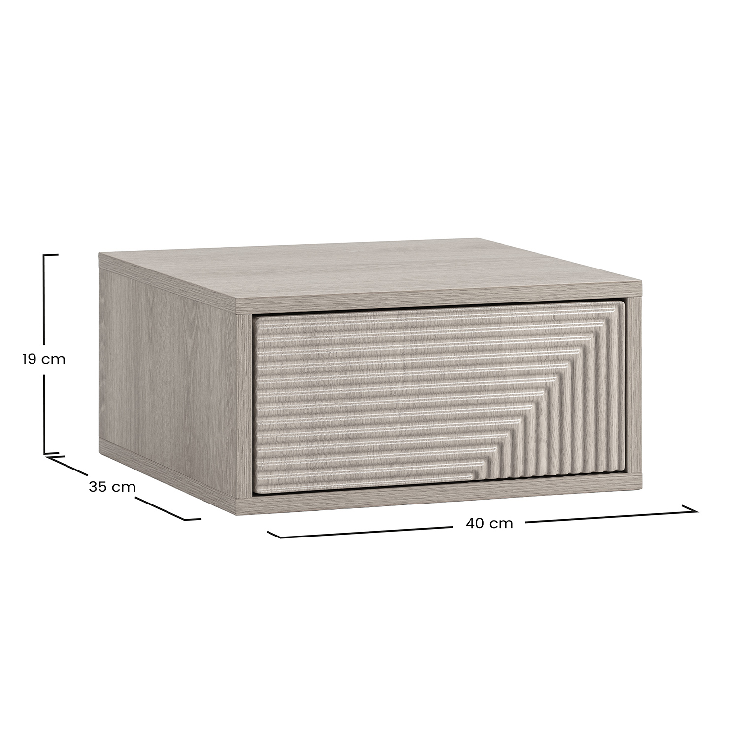 Mesita de Noche Flotante Louise Dimensiones | Top Mueble