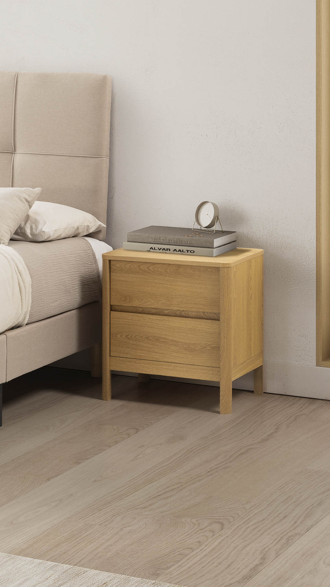 Mesita de Noche 45 cm Roble Nassaua Ambiente | Top Mueble