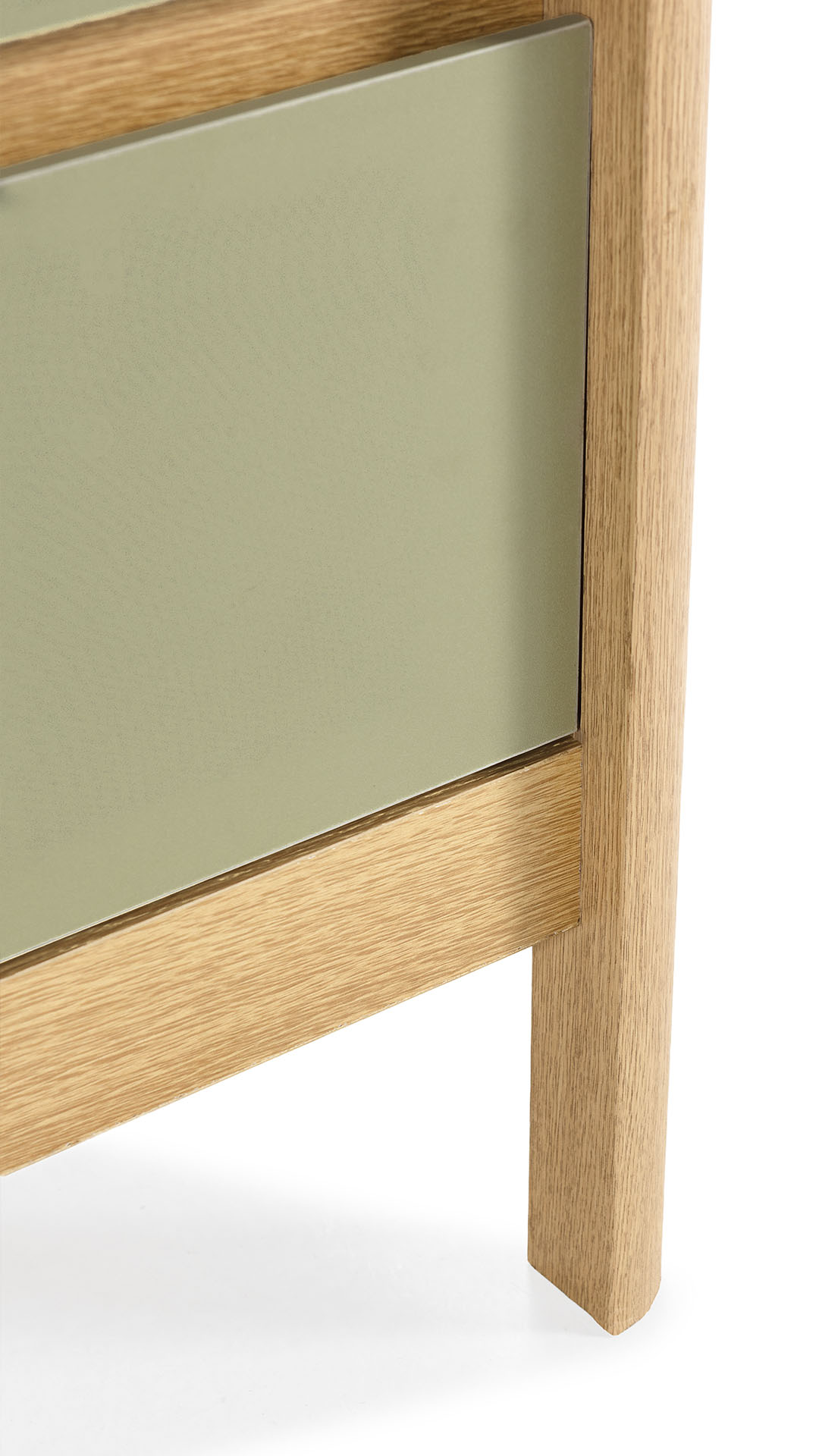 Mesita de Noche 45 cm Roble Verde Nassaua Detalle | Top Mueble