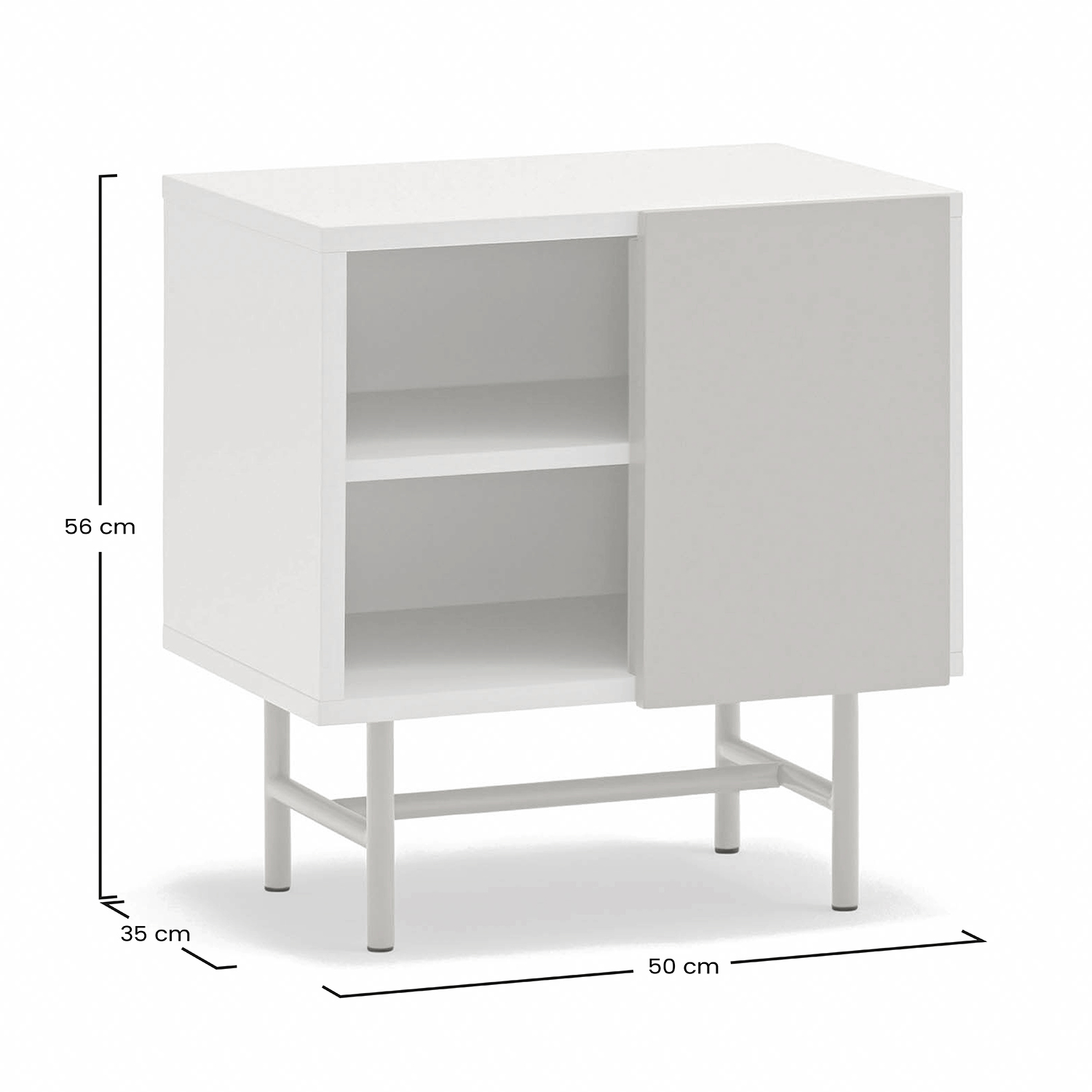 Mesita con Puerta Corredera Nube Dimensiones | Top Mueble