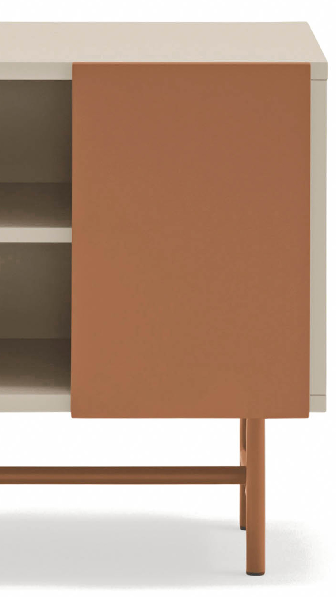 Mesita con Puerta Corredera Arcilla Nube Detalle | Top Mueble