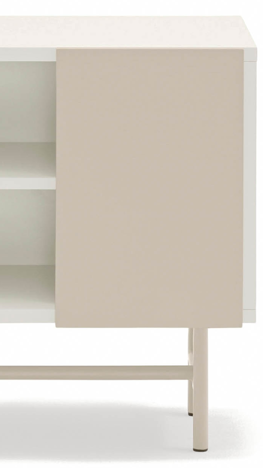 Mesita con Puerta Corredera Arena Nube Detalle | Top Mueble