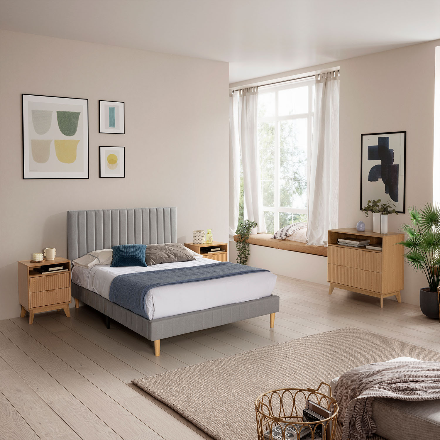 Mesita de Noche Roble Rachele Ambiente | Top Mueble