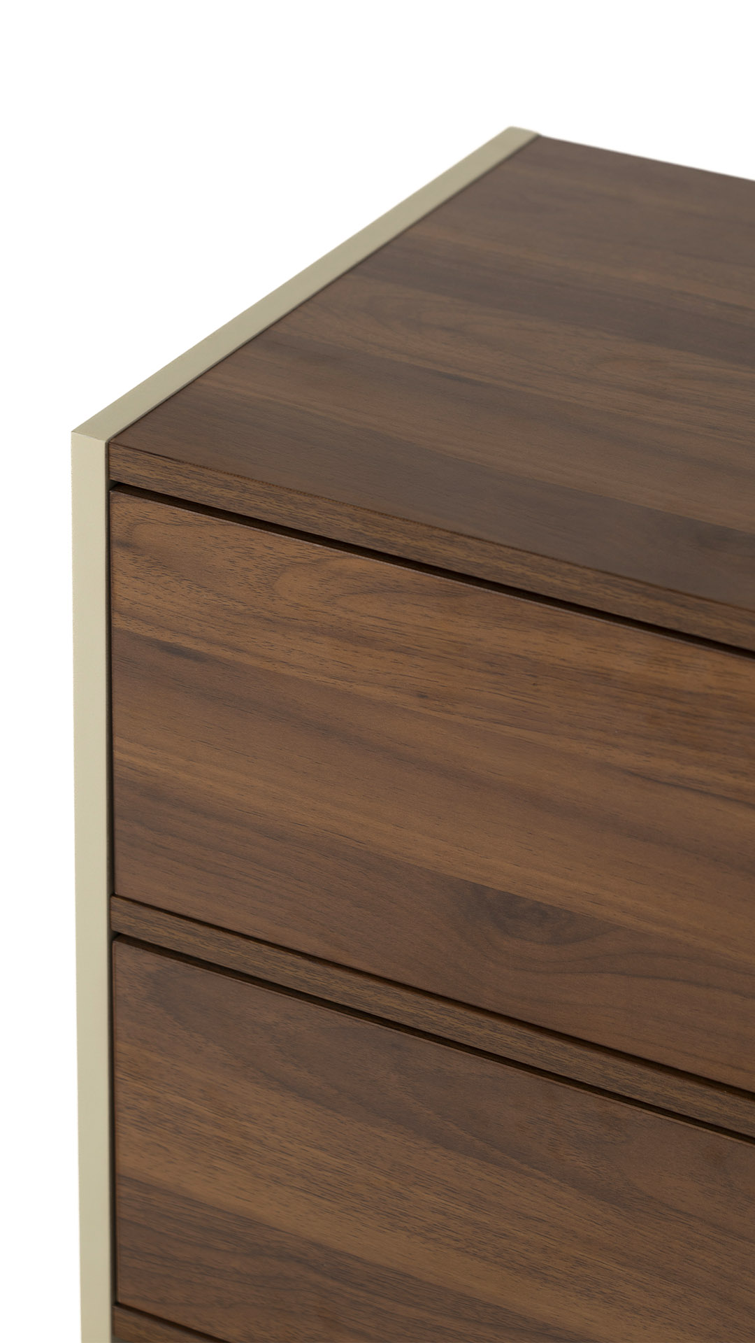 Mesita de Noche 45 cm Ancho Nogal Crema Sannah Detalle | Top Mueble