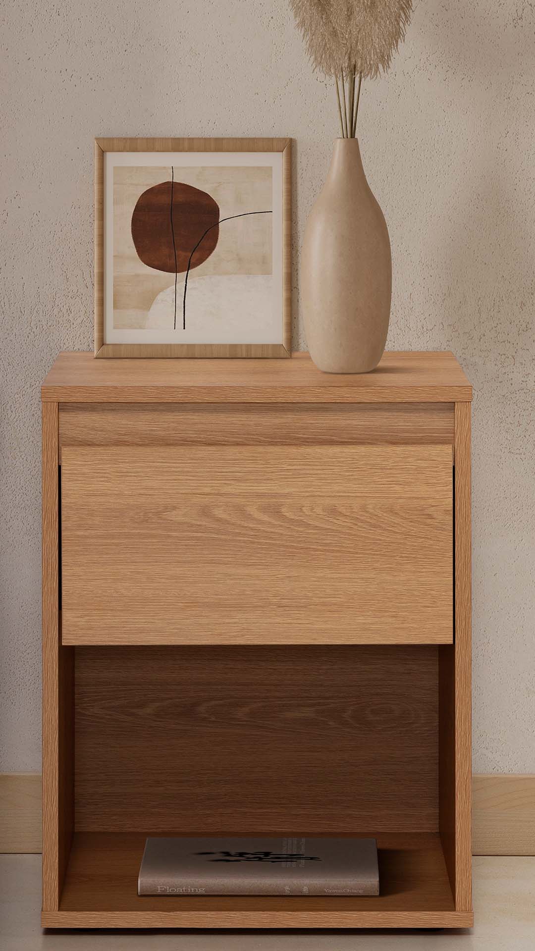 Mesita de Noche Roble Tora Ambiente | Top Mueble