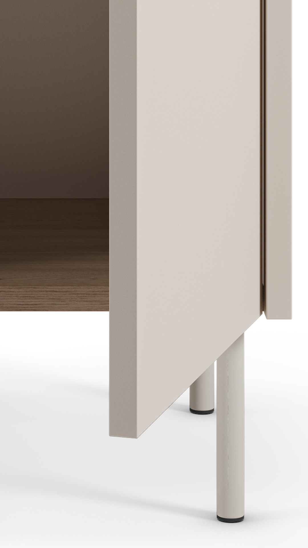 Mesita de noche crema y roble Kirena | Top Mueble